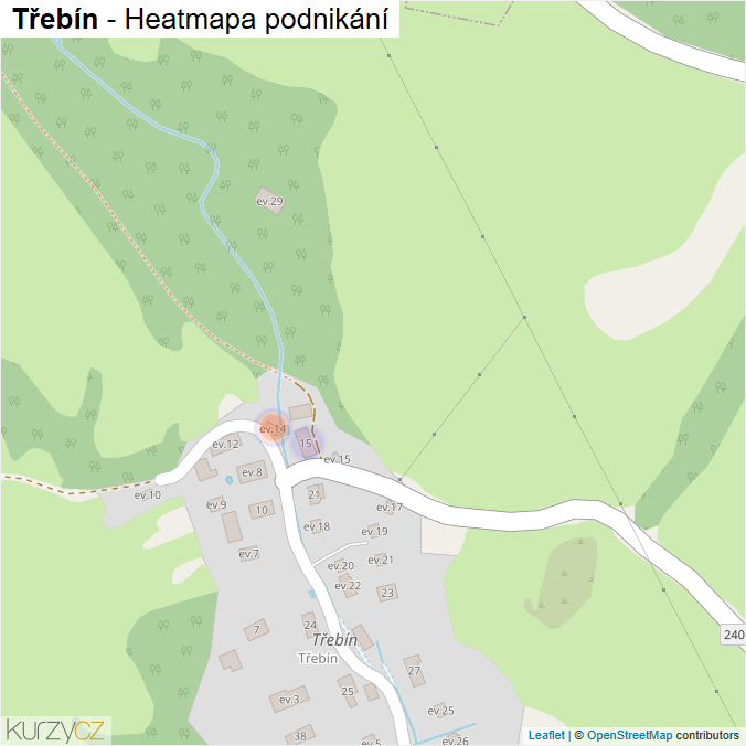 Mapa Třebín - Firmy v části obce.