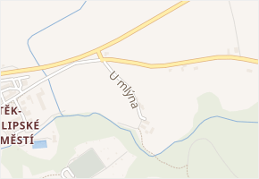 U mlýna v obci Úštěk - mapa ulice