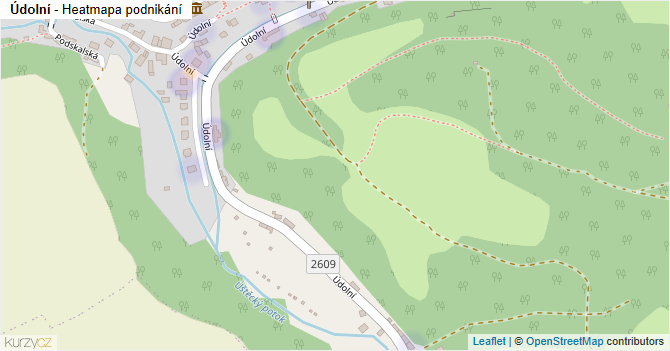 Údolní - mapa podnikání
