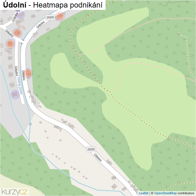 Mapa Údolní - Firmy v ulici.
