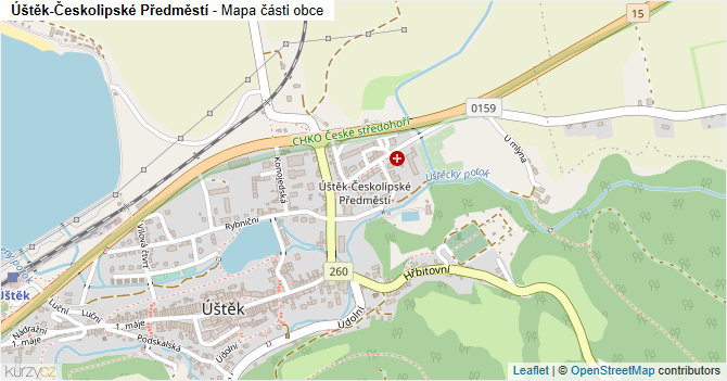Úštěk-Českolipské Předměstí - mapa části obce