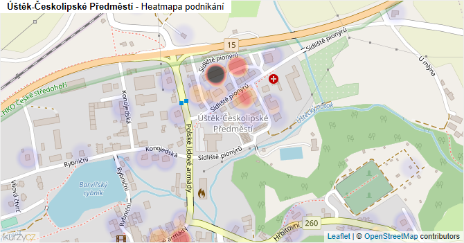 Úštěk-Českolipské Předměstí - mapa podnikání