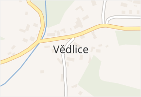 Vědlice v obci Úštěk - mapa části obce
