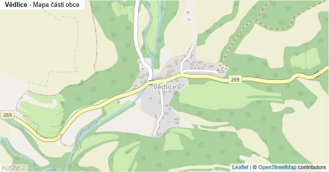 Vědlice - mapa části obce