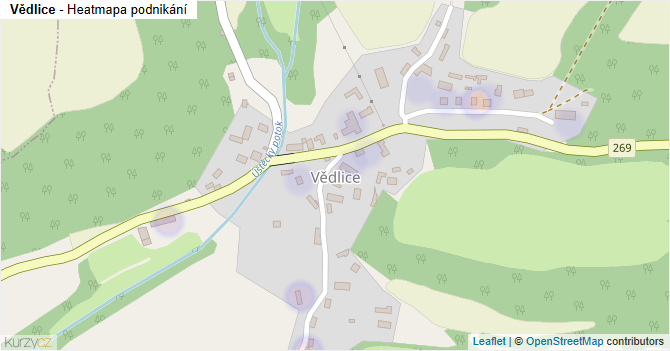 Vědlice - mapa podnikání