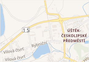 Vilová čtvrť v obci Úštěk - mapa ulice