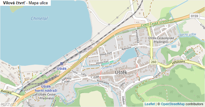 Vilová čtvrť - mapa ulice