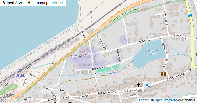 Vilová čtvrť - mapa podnikání