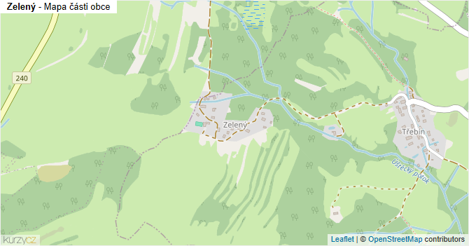 Zelený - mapa části obce