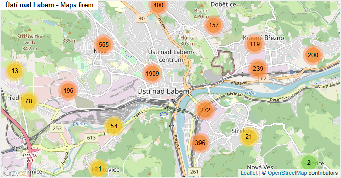 Ústí nad Labem - mapa firem