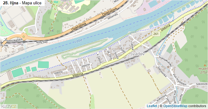 28. října - mapa ulice