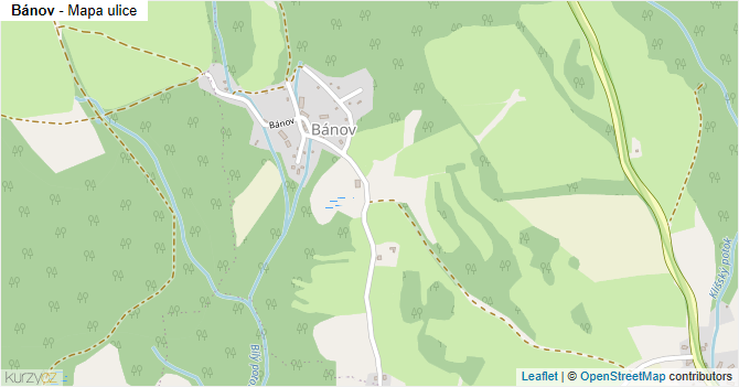 Bánov - mapa ulice