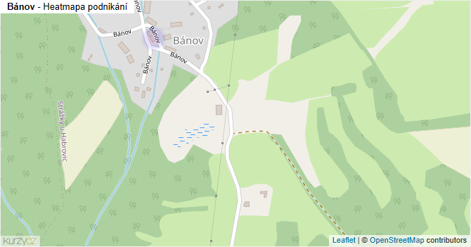 Bánov - mapa podnikání
