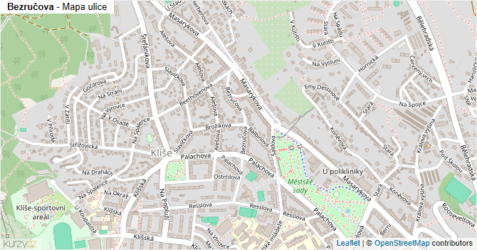 Bezručova - mapa ulice