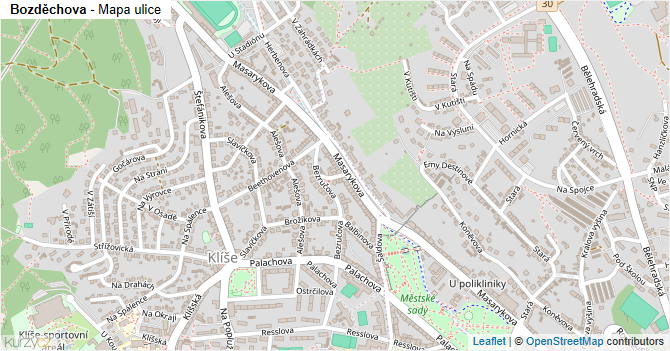 Bozděchova - mapa ulice