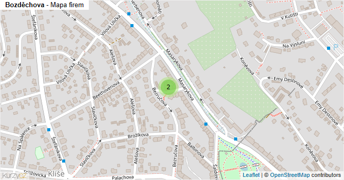 Bozděchova - mapa firem