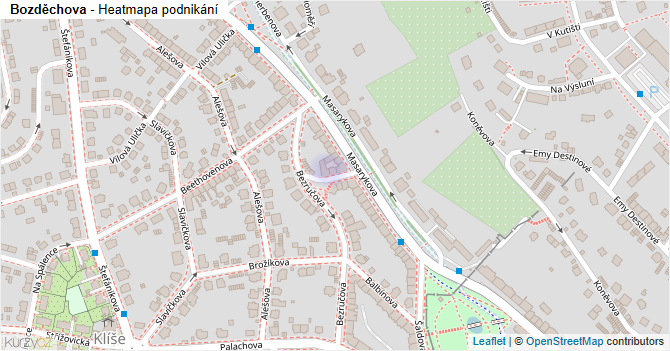 Bozděchova - mapa podnikání