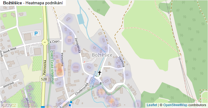 Božtěšice - mapa podnikání