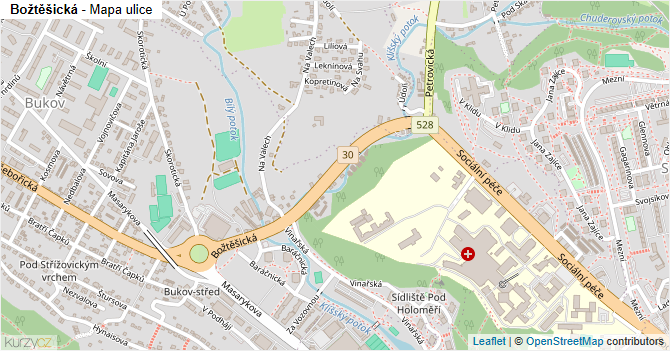 Božtěšická - mapa ulice