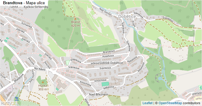 Brandtova - mapa ulice