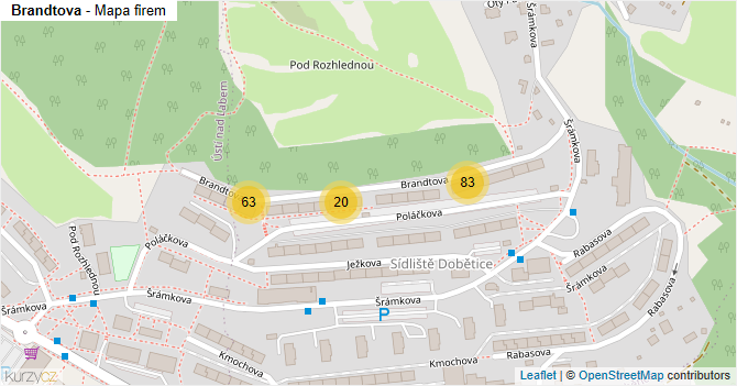 Brandtova - mapa firem