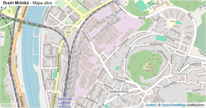 Bratří Mrštíků - mapa ulice