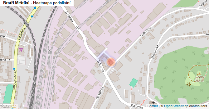 Bratří Mrštíků - mapa podnikání