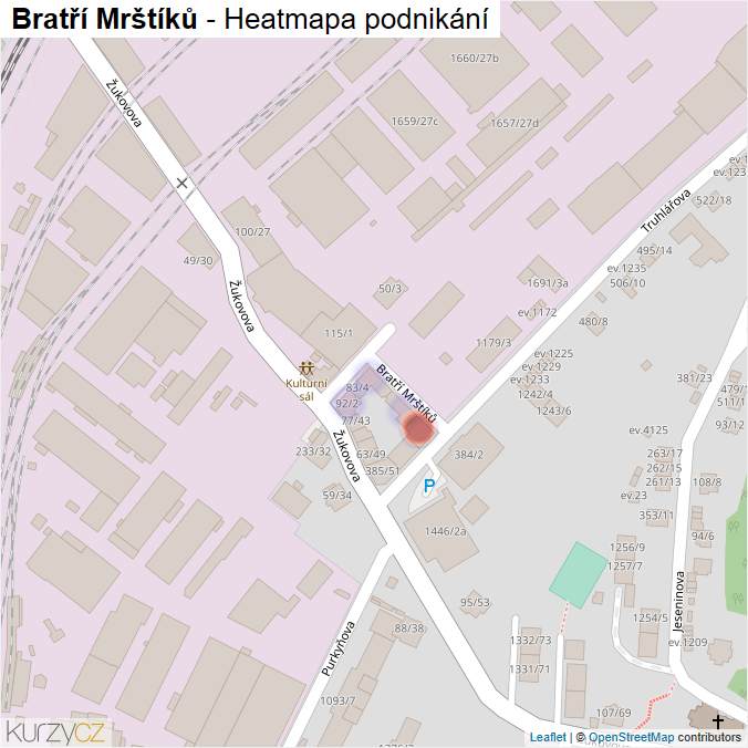 Mapa Bratří Mrštíků - Firmy v ulici.