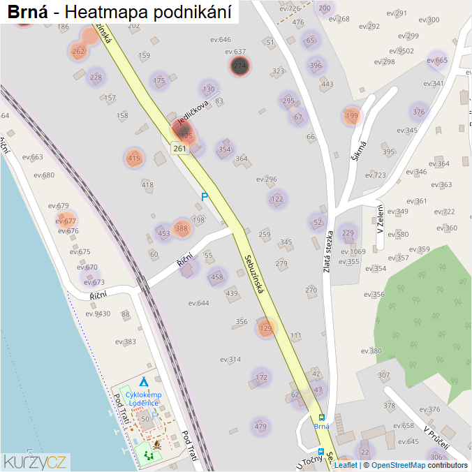 Mapa Brná - Firmy v části obce.