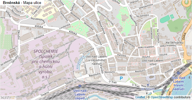 Brněnská - mapa ulice