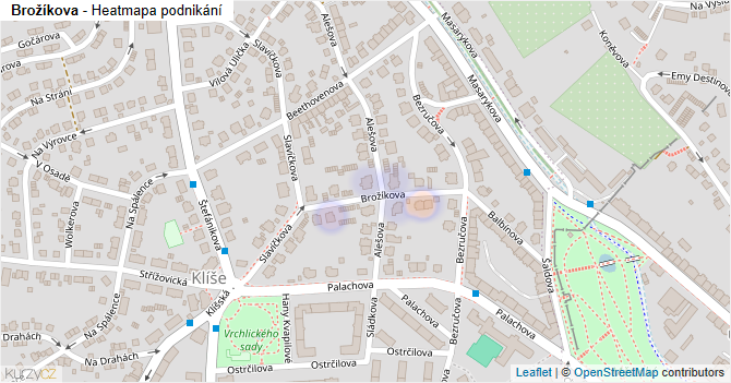 Brožíkova - mapa podnikání