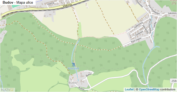 Budov - mapa ulice