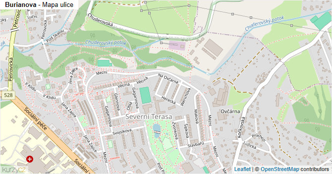 Burianova - mapa ulice