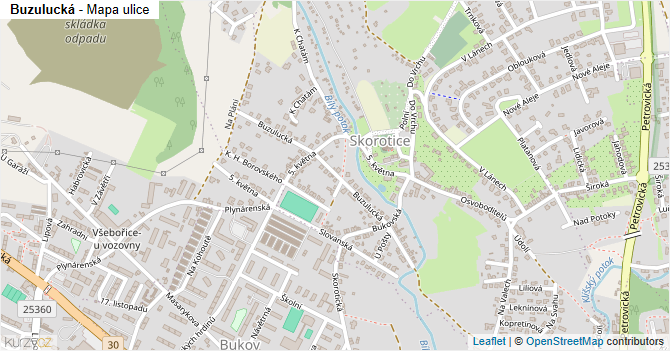 Buzulucká - mapa ulice
