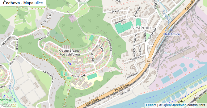 Čechova - mapa ulice