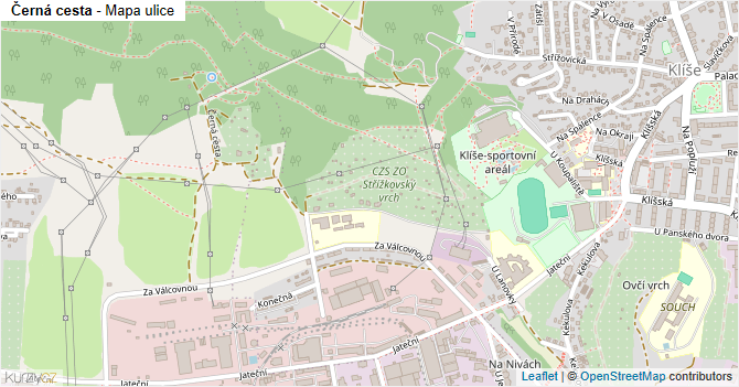 Černá cesta - mapa ulice