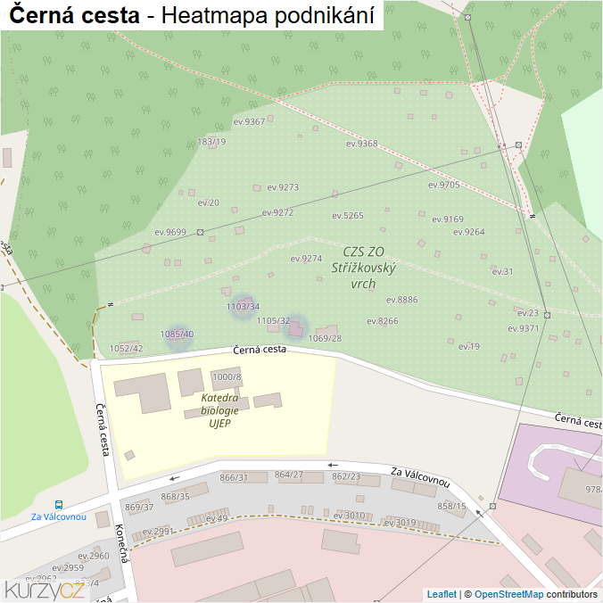 Mapa Černá cesta - Firmy v ulici.