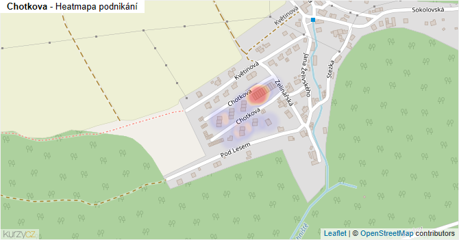 Chotkova - mapa podnikání