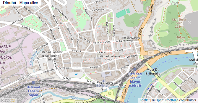 Dlouhá - mapa ulice