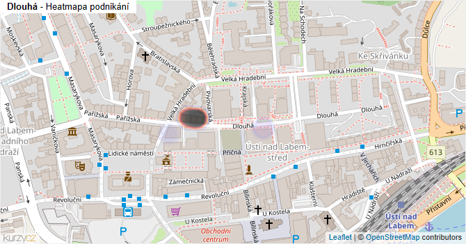 Dlouhá - mapa podnikání
