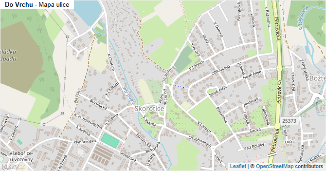 Do Vrchu - mapa ulice