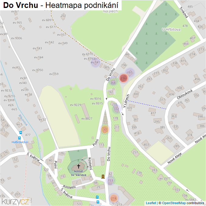 Mapa Do Vrchu - Firmy v ulici.