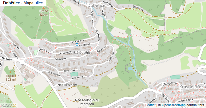 Dobětice - mapa ulice