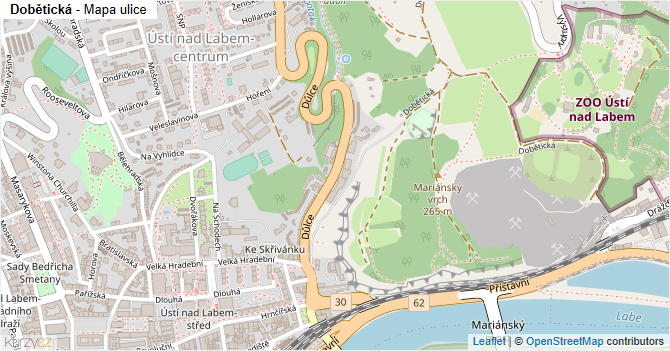 Dobětická - mapa ulice