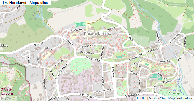 Dr. Horákové - mapa ulice