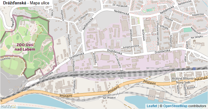 Drážďanská - mapa ulice