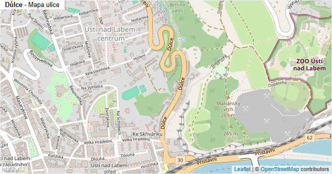 Důlce - mapa ulice