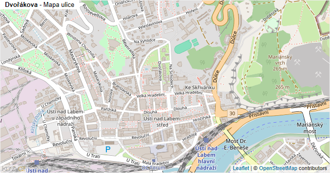 Dvořákova - mapa ulice