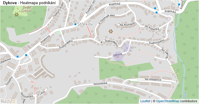 Dykova - mapa podnikání