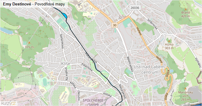 Emy Destinové - záplavové mapy stoleté vody